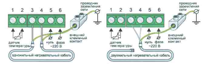 Схема подключения регулятора ТР 515 Теплолюкс к трёхпроводной сети TN‑C‑S